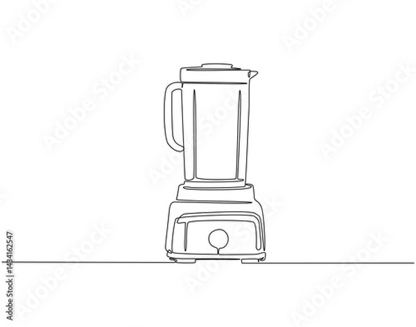 Fototapeta Continuous line drawing of electric blender. Single line illustration of blender home appliance. Kitchen tool concept. Editable outline