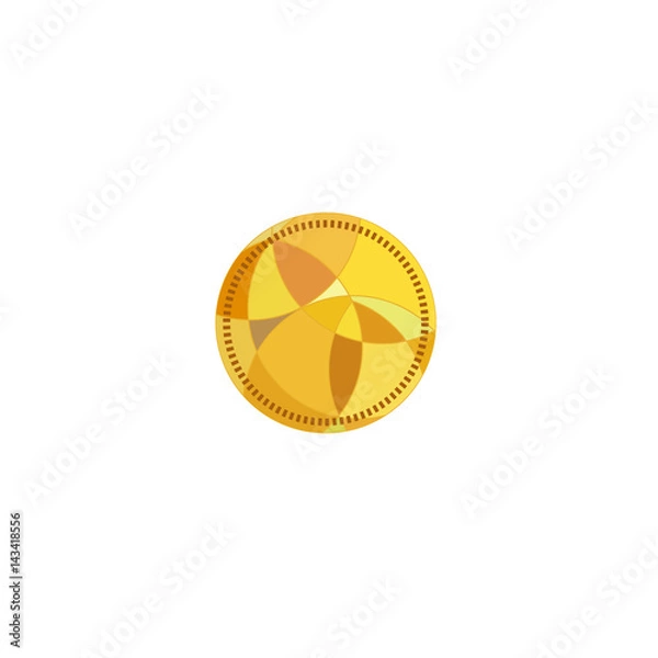 Fototapeta logo gold coin on a white background