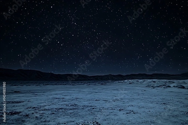Fototapeta Mesmerizing Night Sky over a Vast, Expansive Desert Landscape A Stunning Display of Celestial Wonders and Terrestrial Serenity