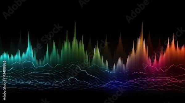 Fototapeta Abstract Colorful Soundwave Visualization