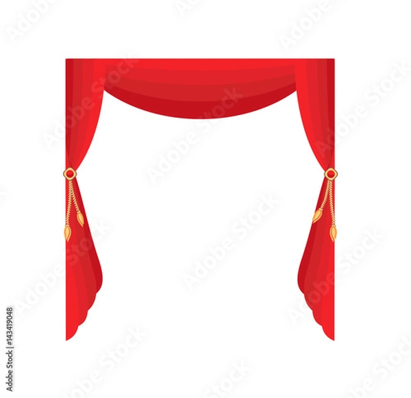 Obraz Red velvet vector flat curtain
