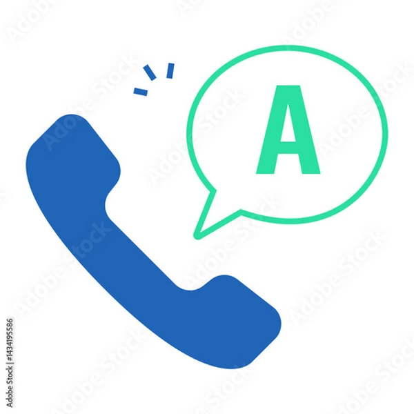 Fototapeta Phone Support Answer. Phone icon with A speech bubble indicating reply or agent response