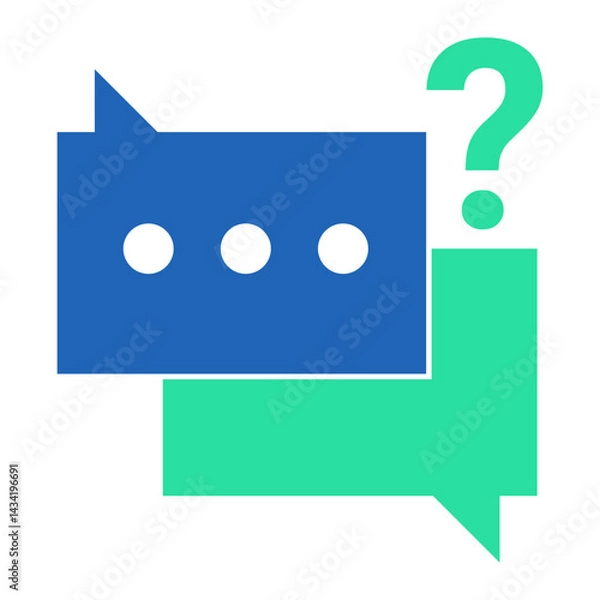 Fototapeta Chat Support with Question. Chat bubble with question mark for inquiry-based customer assistance