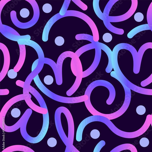 Fototapeta Seamless pattern of bright wavy gradient lines
