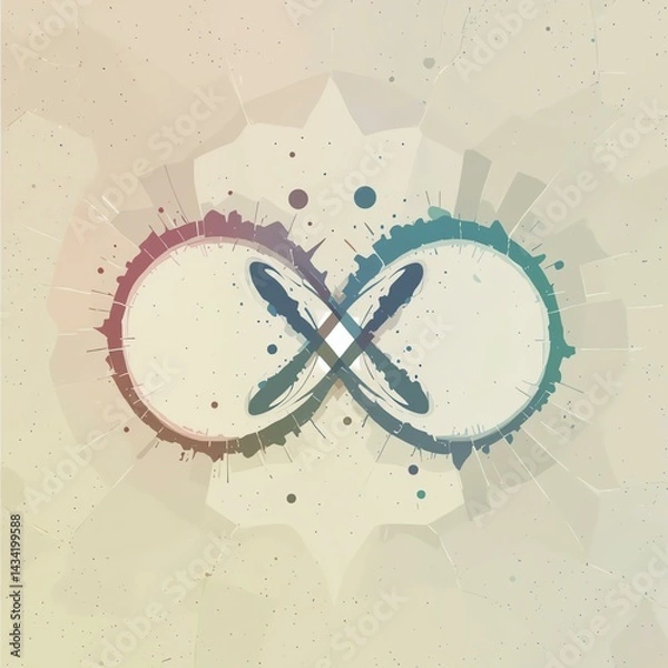 Fototapeta A visually striking infinite loop symbol, showcasing creativity and depth with vibrant colors and artistic detail.
