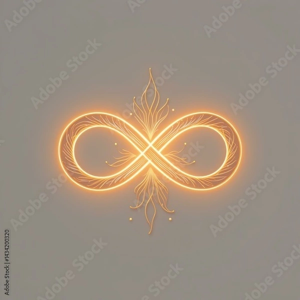 Fototapeta An artistic representation of an infinity symbol, glowing with intricate designs, symbolizing eternity and endless possibilities.