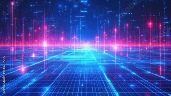 Fototapeta Digital Network Pathway of the Future