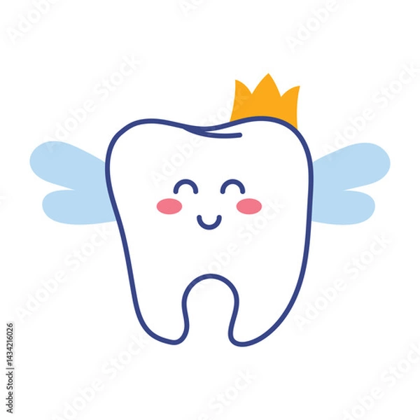 Obraz Tooth Fairy character vector cartoon Illustration.