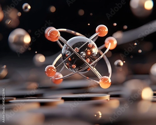 Fototapeta Atomic Structure 3D Render