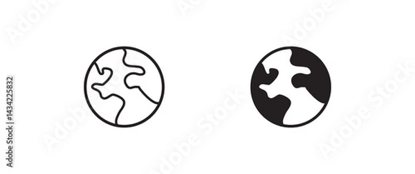Fototapeta World planet icon, Globe icon. Planet earth icons button, vector, sign, symbol, logo, illustration, editable stroke, flat design style isolated on white linear pictogram