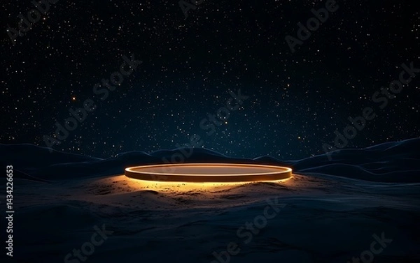 Fototapeta Empty Stage Under Night Sky