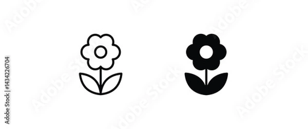 Obraz flower icons button, vector, sign, symbol, logo, illustration, editable stroke, flat design style isolated on white