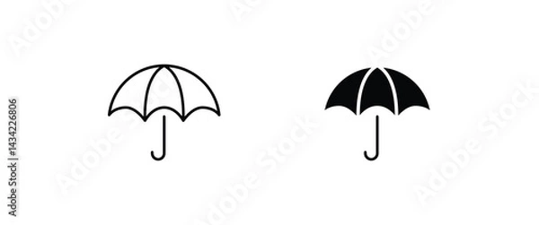 Obraz Open umbrella icon set. protection. security icon button, vector, sign, symbol, logo, illustration, editable stroke, flat design style isolated on white
