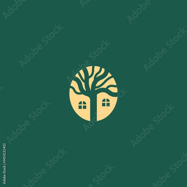 Obraz creative Tree house logo design vector