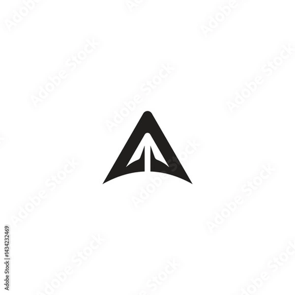 Obraz A LETTER Rocket logo design Stock Vector, Rocket logo Design Illustration , Rocket logo or triangular  rocket company vector icon.
