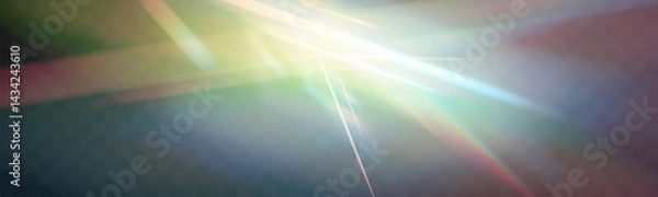 Fototapeta Soft pastel holographic light leak, dreamy blurred prism glow, ethereal abstract background.

