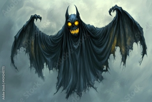 Obraz Ghastly ghost soaring through stormy sky; Halloween imagery