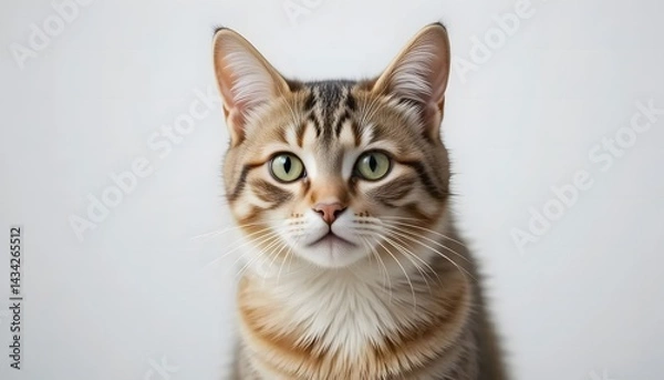 Obraz Portrait of a cat on white background