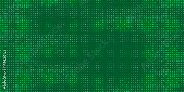 Fototapeta Vector Green Tech Finance Fintech Background. Abstract Pixel Pattern. Digital Business Technology or Science Research Presentation Backdrop.