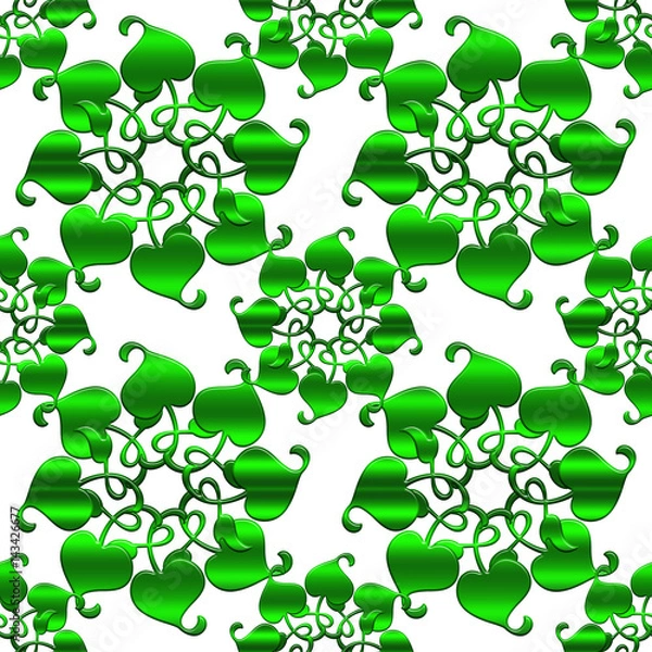Obraz Floral circles pattern with leaves