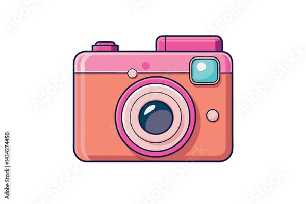 Fototapeta pink camera with modern features designed for capt 1.eps