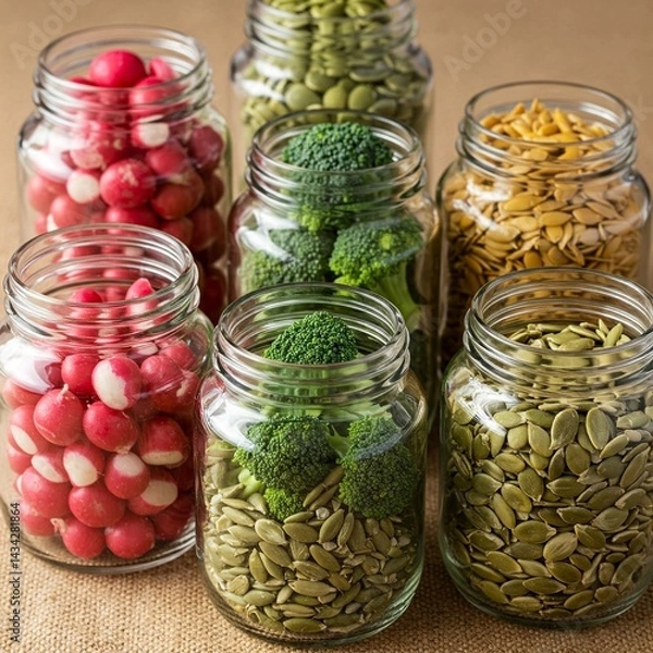 Obraz jars of pickled vegetables