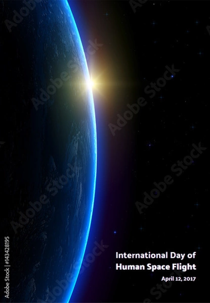 Obraz International day of Human space flight. Yuri night. First man in space.