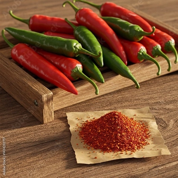 Obraz red and green hot chili peppers