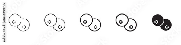 Fototapeta whiteberries icons in black outline, solid and colored style
