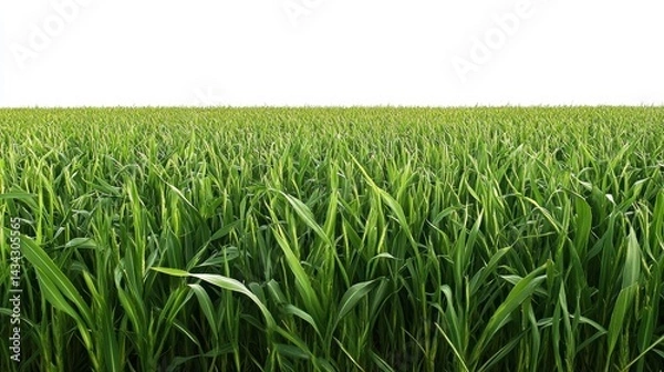 Obraz Lush green grass field isolated on white background.