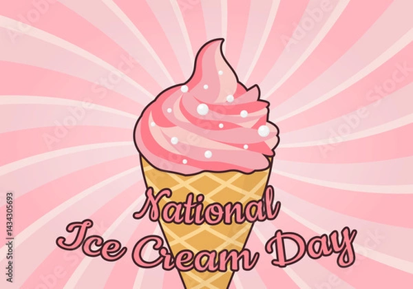 Obraz National Ice Cream Day poster. Vector illustration