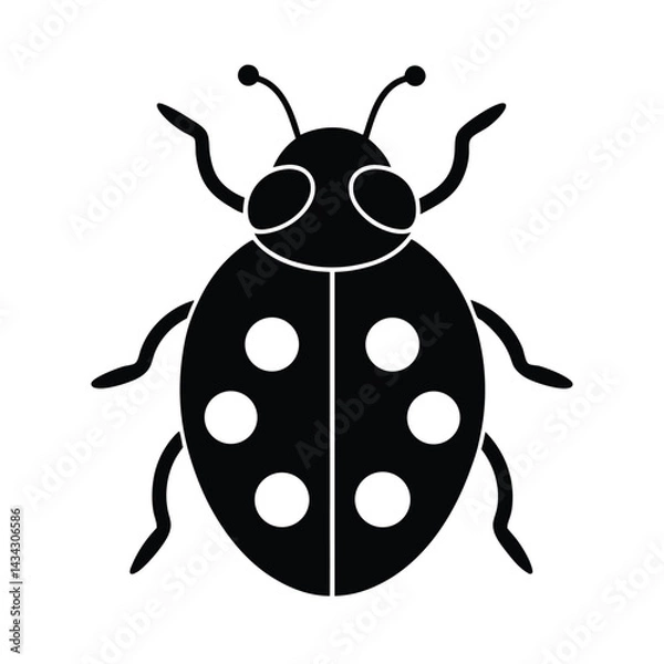 Fototapeta ladybug stencil icon vector illustration
