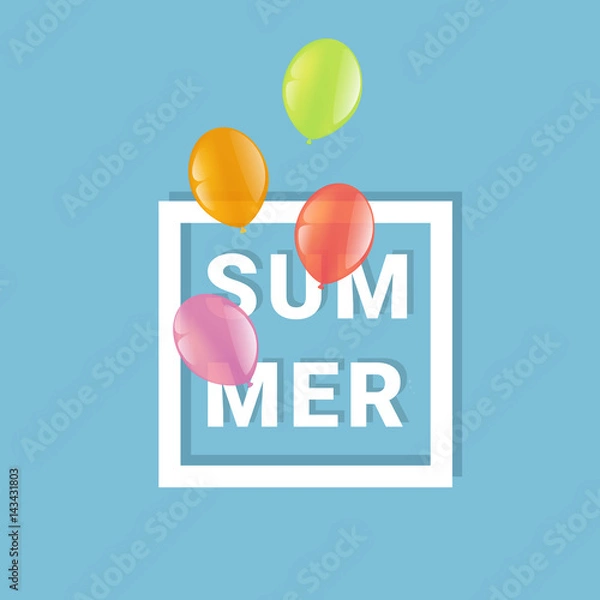 Fototapeta Summer sign design with balloons