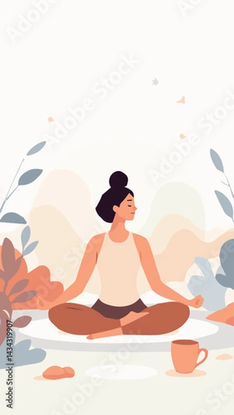 Fototapeta yoga in the lotus position
