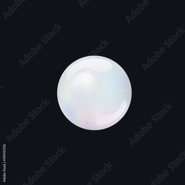 Fototapeta White Pearl vector realisic isolated illustration