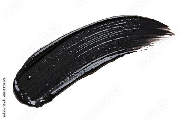 Fototapeta black paintbrush isolated on transparent 