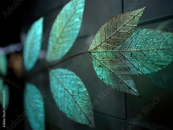 Obraz Bioluminescent or LED lit leaves - fun leaf lighting idea