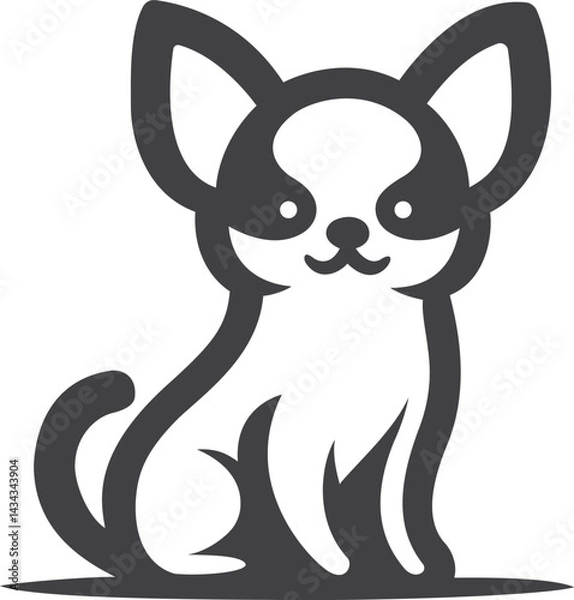 Obraz a black and white chihuahua dog icon
