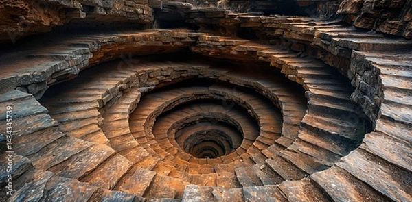 Fototapeta An image of a decorative staircase,Generated AI