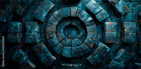 Fototapeta An image of a mysterious maze,Generated AI,