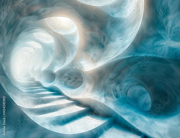 Fototapeta An image of a decorative staircase,Generated AI