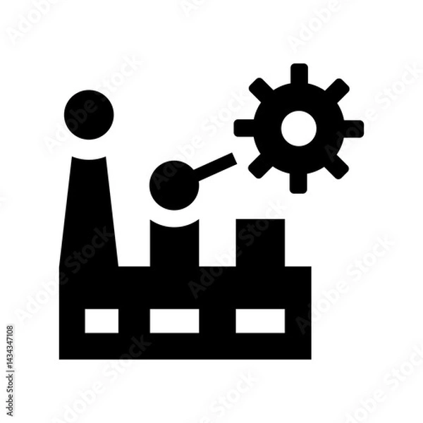 Obraz Factory building silhouette concept vector illustration
