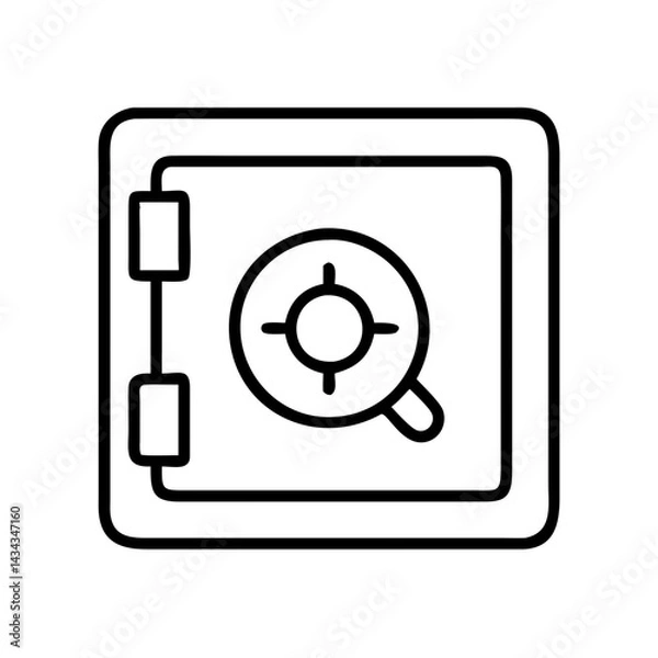 Fototapeta Safe box vector icon illustration, bank vault, money protection, secure storage, security lock