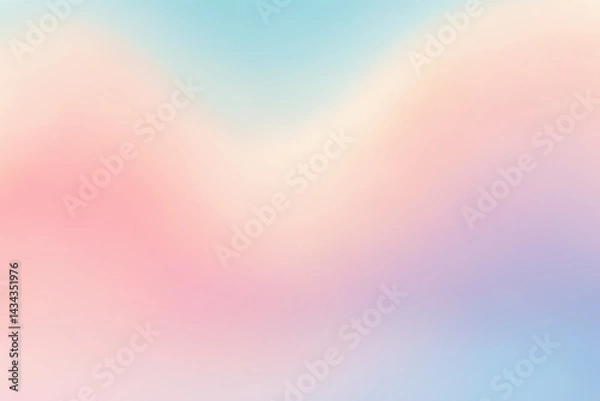 Fototapeta Pastel Gradient Waves with Warm Pink, Clean White, and Calm Blue