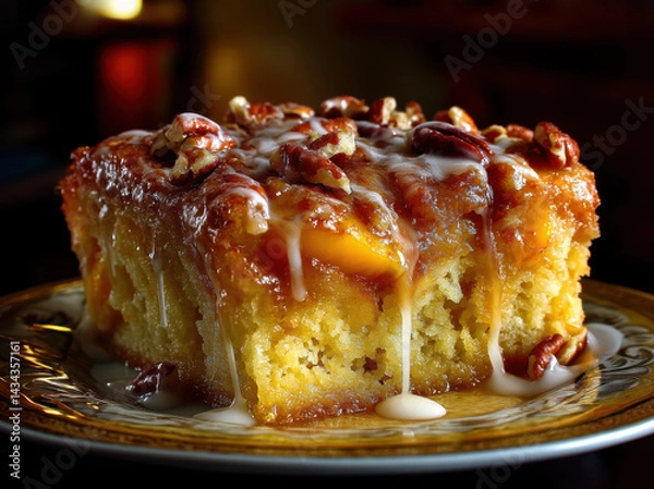 Obraz Peach Cake created with Generative AI Technology, ai, generative