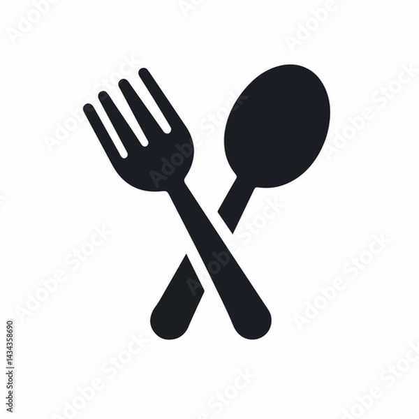 Fototapeta fork and spoon silhouette vector elements