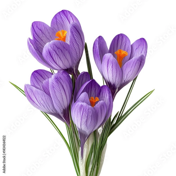 Obraz Purple Crocus Isolated on white transparent background
