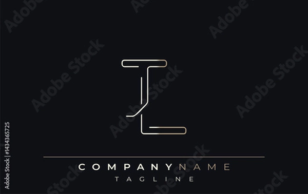 Fototapeta JL Abstract Line Style Logo. Minimalist Design Featuring the Letters J and L Abstract Line Style