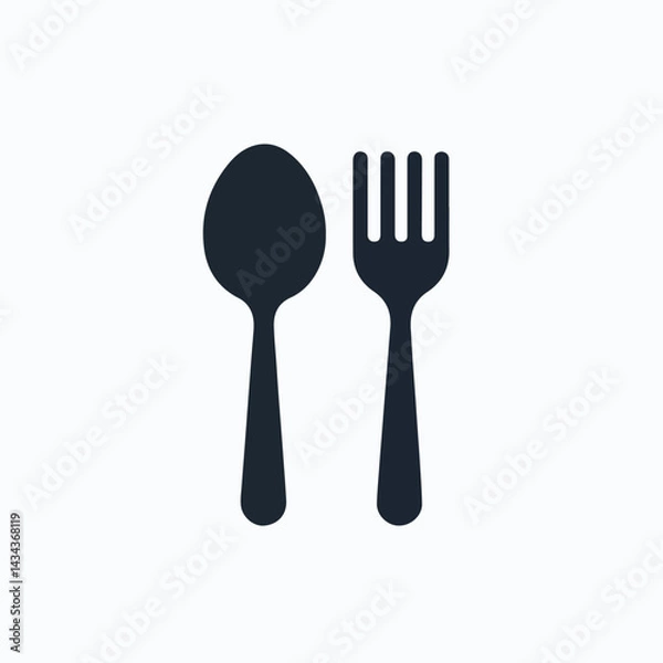 Fototapeta fork and spoon silhouette vector elements