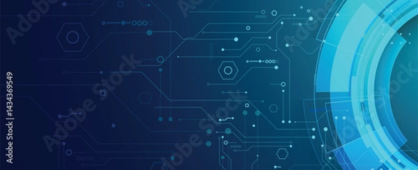 Fototapeta Circuit abstract background for science and business presentation